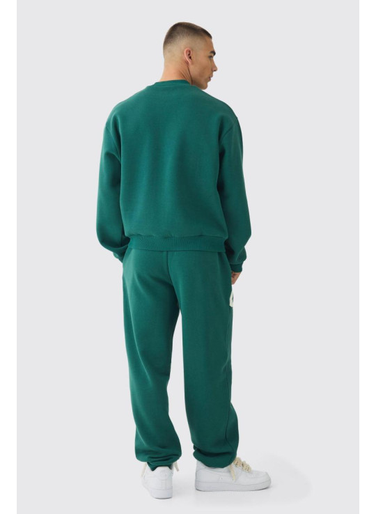 Спортивний костюм великого розміру з університетським принтом