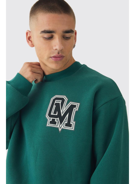 Спортивний костюм великого розміру з університетським принтом