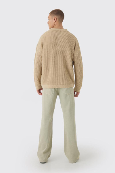 Широкий трикотажний джемпер-поло великого розміру