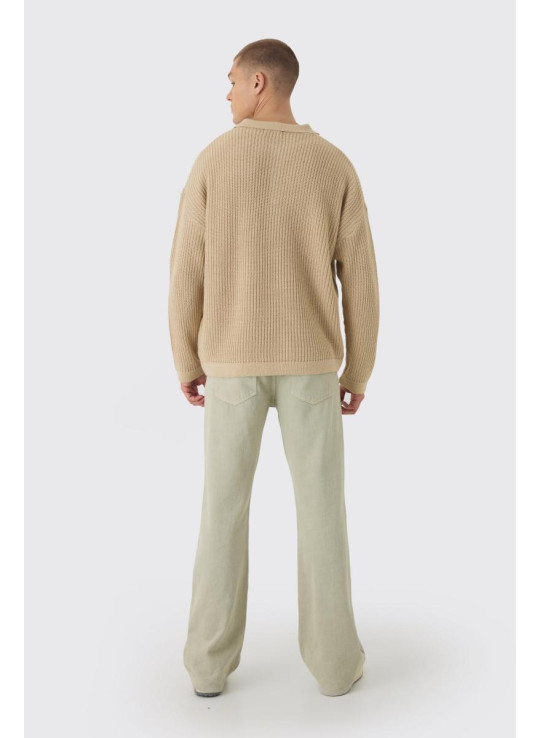 Широкий трикотажний джемпер-поло великого розміру