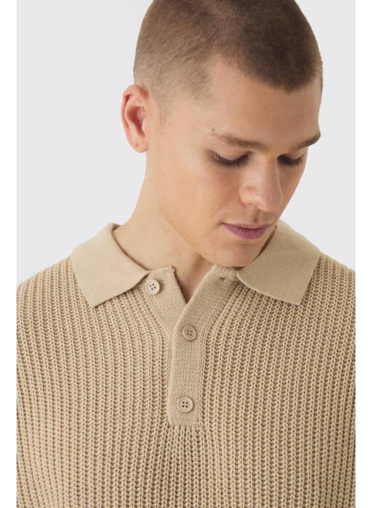 Широкий трикотажний джемпер-поло великого розміру