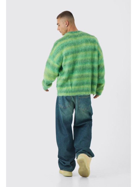 Величезний трикотажний джемпер у смужку Ombre