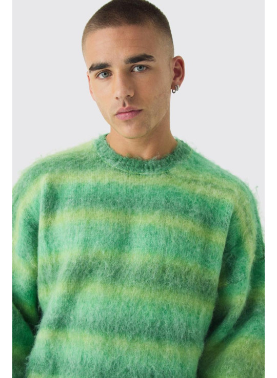 Величезний трикотажний джемпер у смужку Ombre