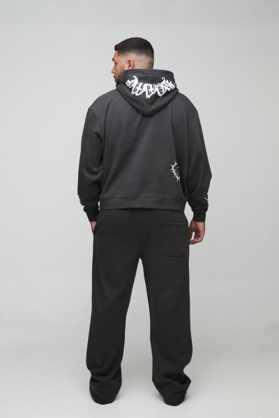 Плюс великий спортивний костюм із подвійним поясом і капюшоном у формі серця