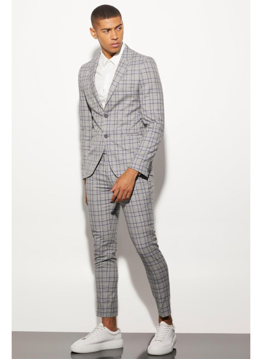 Однобортний піджак у клітку надзвичайно вузький