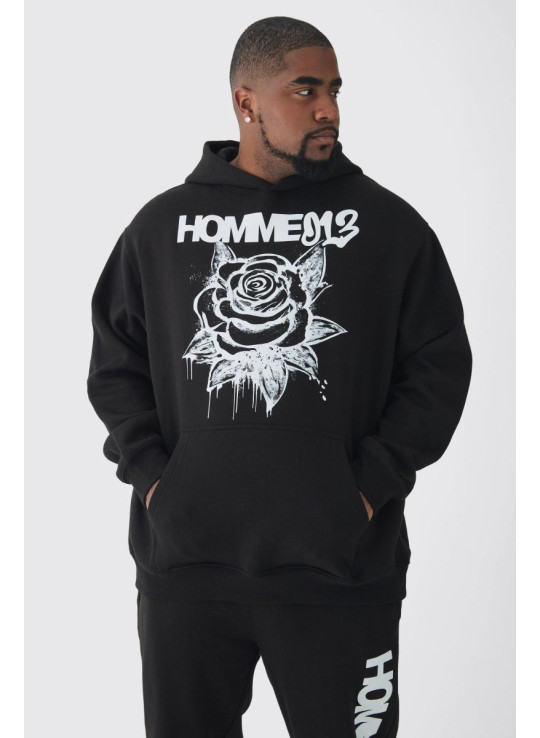 Плюс великий спортивний костюм із квітковим малюнком графіті