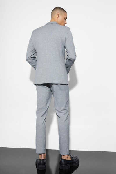 Вузький однобортний лляний піджак