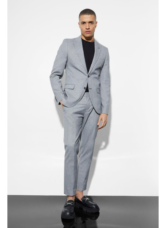 Вузький однобортний лляний піджак